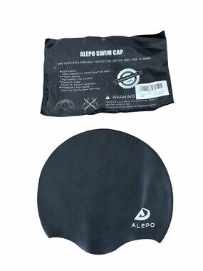Aleppo Women’s Black Swim Cap Cover – Comfortable Silicone Protection